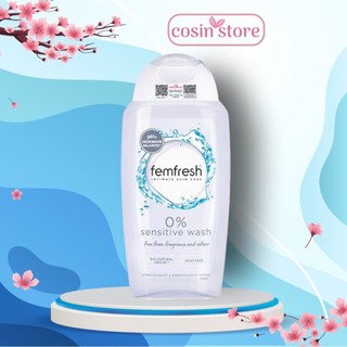 Dung dịch vệ sinh phụ nữ cao cấp cho da nhạy cảm Femfresh 0% Sensitive Intimate Wash 250ml của Anh shop Cosin Store