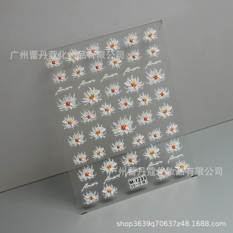 STICKER DÁN MÓNG 5D HOA LỤA HOT