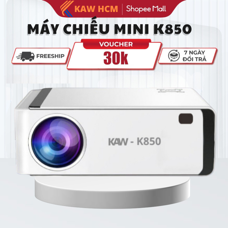 Máy Chiếu Mini KAW K850 Hệ Điều Hành Android, Kết nối máy tính, điện thoại, Full HD 1080 – Bảo Hành 24th