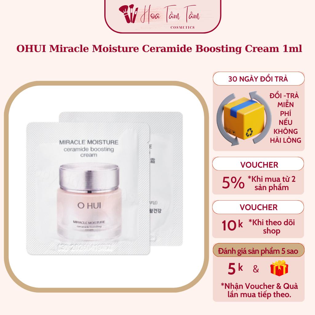 Sample Kem dưỡng ẩm dưỡng trắng da OHUI Miracle Moisture Cream 1ml