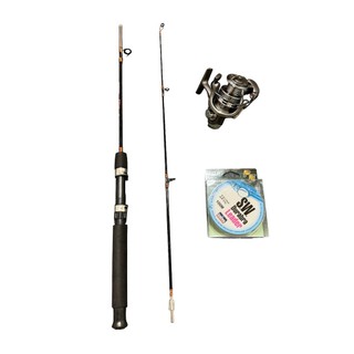 Combo cần câu 2 khúc đặc 1m2 + máy cl 3000 tặng dây sw
