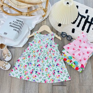 váy hai dây bé gái - váy cotton xuất mềm,mát