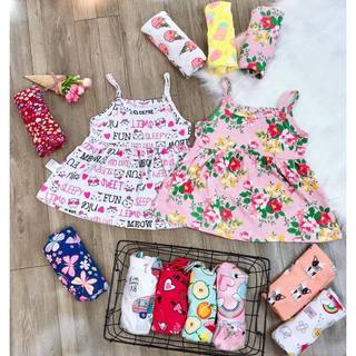 đầm váy hai dây bé gái - váy cotton xuất mềm,mát