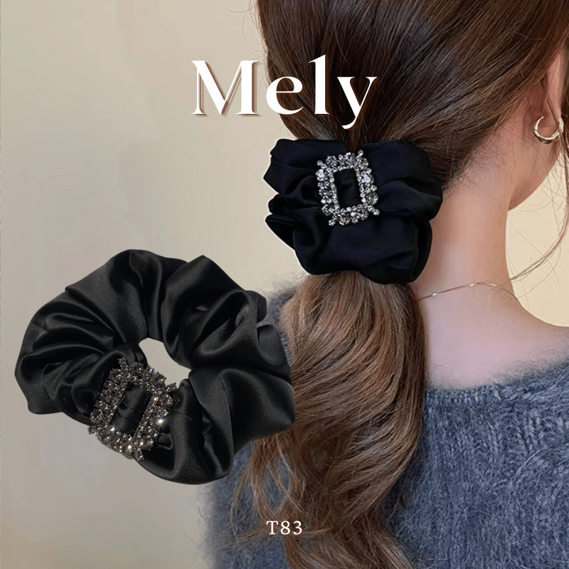 Buộc tóc Scrunchies nữ phối đá cao cấp phụ kiện tóc thời trang - Mely T83