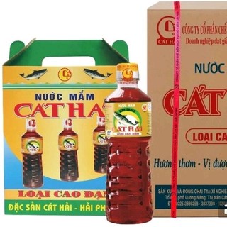 Hộp 3 chai nước mắm cát hải cao đạm
