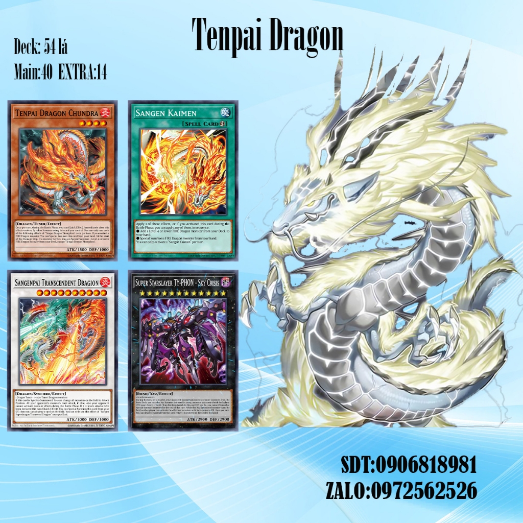  Bài YuGiOh - Bộ 54 lá bài Tenpai Dragon-Tenpai Dragon Deck - Card Game VN Giá Rẻ