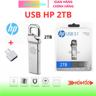 USB 2TB HP thiết kế nhỏ gọn vỏ inox , USB HP chống nước , USB 3.0 tốc độ upto 150 MB/s chính hãng màu bạc bảo hành 1 năm
