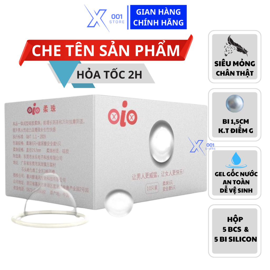 Bao cao su bi OLOL 0.01 Trắng Soft Growth bcs olol siêu mỏng chống xuất tinh sớm kéo dài thời gian