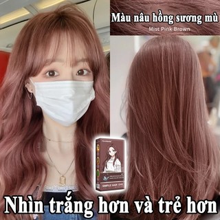  Một bộ công cụ nhuộm tóc miễn phí hoàn chỉnh Thuốc nhuộm tóc nâu hồng trà sữa không cần tẩy tại nhà chính hãng 