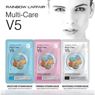 Mặt nạ Rainbow L'affair Multicare V5 Vitamin dưỡng trắng, cấp ẩm, săn chắc da (1 miếng x 25ml)