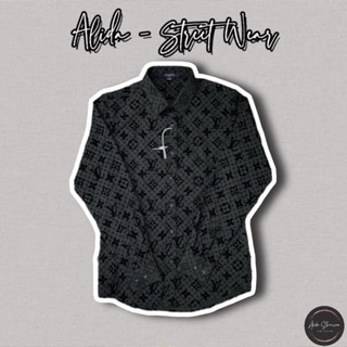 [Hight Quality] Áo Sơ Mi LV Nam Nữ Monogram Long Sleeved - Điểm Nhấn Họa Tiết Hoa Đen To Nhỏ Cao Cấp-Qccc Full Túi Tag