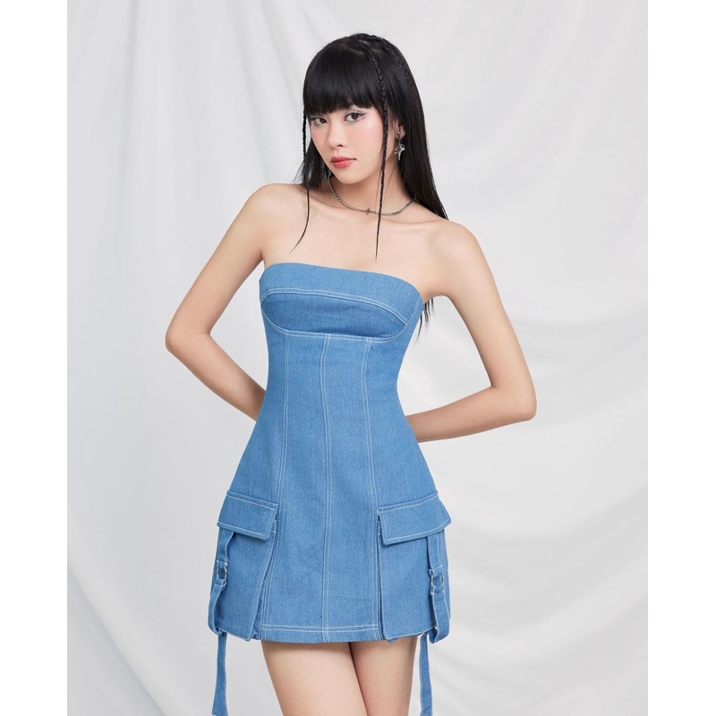 Pass Đầm Denim size L ✿ Secodee ✿ [Thanh Lý]