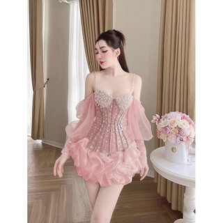 ĐẦM BODY TRỄ VAI ĐÍNH ĐÁ