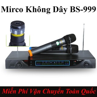 Micro không dây bs-999ii, sóng uhf, âm thanh trυng thực, sử dụng cho dàn karaoke gia đình, loa kéo, âmli, vang cơ