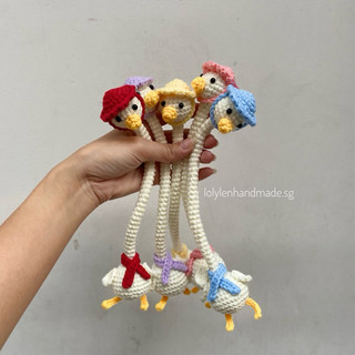 [Crochet-Ảnh thật] Móc khóa vịt cổ dài đan móc thủ công bằng len