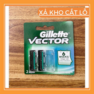 Vỉ 2 lưỡi cạo râu Gillette Vector lưỡi kép ( Hàng chuẩn)