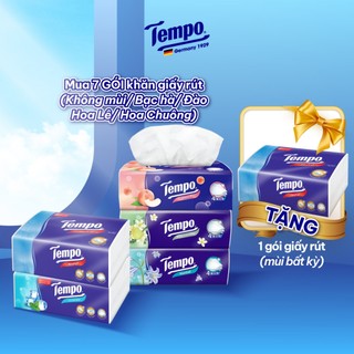 [MUA 7 GÓI TẶNG 1 GÓI] Khăn giấy rút cao cấp Tempo - 4 lớp bền dai, an toàn cho da - Thương hiệu Đức (8 gói)