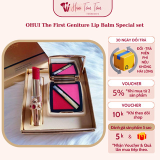Son dưỡng môi OHUI The First Geniture Lip Balm Special set 1 son dưỡng kèm 1 bảng son 2 màu