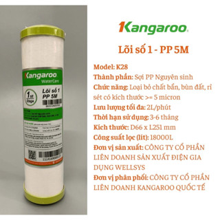 Lõi lọc nước số 1 Kangaroo chính hãng,LÕI LỌC thô dùng cho máy lọc nước R.O sunhouse aqua karofi