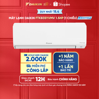 Mới 2024- Máy Lạnh Daikin Inverter 1 chiều FTKB35YVMV 1.5HP 12000BTU