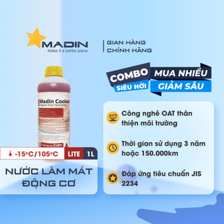 Nước làm mát động cơ Madin Coolant Lite 37,5% Etylen Glycol 1L