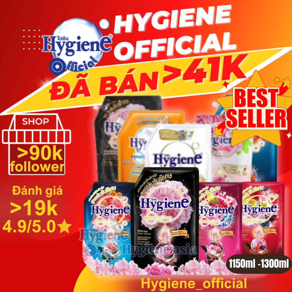 Nước Xả Vải Hygiene Thái Lan 1150ml EXPER CARE Đậm Đặc Gói Lớn Hương Hoa Tự Nhiên.