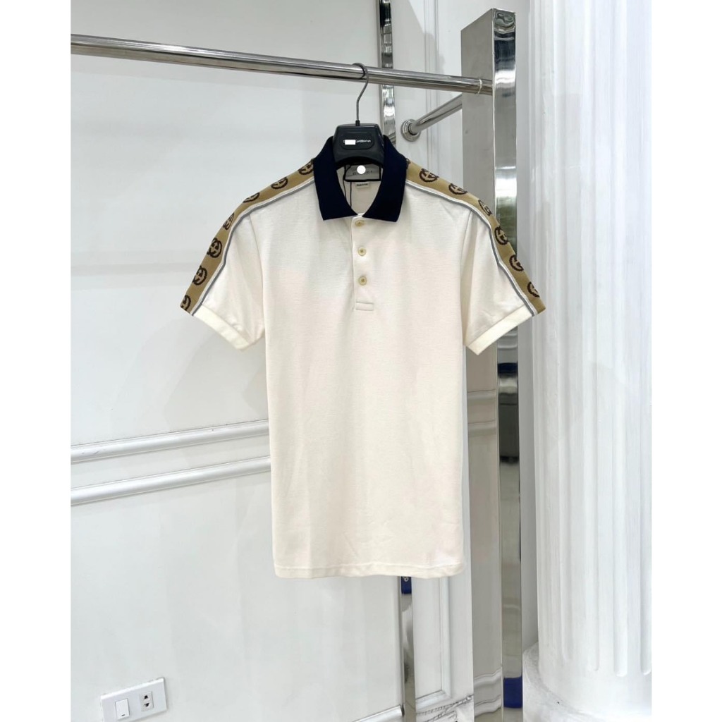 Áo Polo Nam GC Được Thiết Kế Sọc Viền Logo GC Trên Vai Áo Cực Đẹp