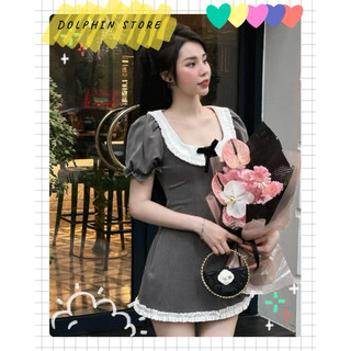 - Đầm cổ bèo bigsize - Đầm xám bigsize - Đầm đi tiệc bigsize