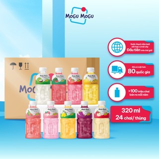 [MUA THÙNG 24 CHAI 320ML TẶNG 12 GÓI SNACK RONG BIỂN TAOKAENOI] Nước Trái Cây Mogu Mogu Thạch Dừa Thái Lan