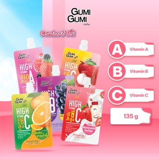 [COMBO 6 GÓI] Nước Thạch Vitamin Jelly GUMI GUMI Thái Lan (Gói 135g)