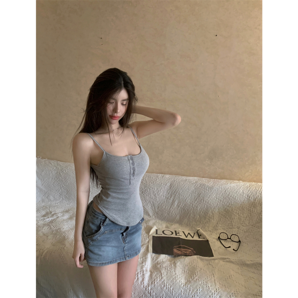 Áo Tank Top Hở Cổ Đáy Cong Quyến Rũ Thời Trang Mùa Hè Cho Nữ hai dây 2 dây entyty  A150 SUTANO | BigBuy360 - bigbuy360.vn