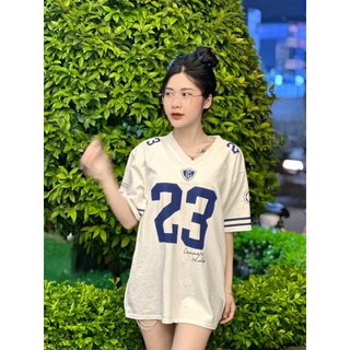 Áo thun bóng chày 23 dáng Unisex - Áo thun cổ tim chất cotton thoáng mát