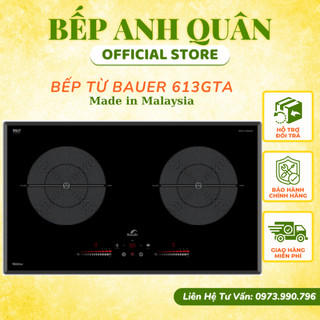 Bếp từ đôi BAUER BE 613GTA | Nhập khẩu nguyên chiếc Malaysia | Công nghệ inverter sôi liu riu