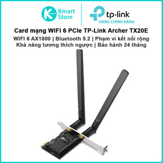 Card mạng WIFI 6 AX1800 TArcher TX20E | Chuẩn PCIe | Bluetooth 5.2 | Phạm vi kết nối tín hiệu rộng | Bảo hành 2 năm