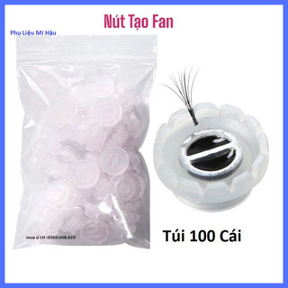 Nút Tạo Fan Nối Mi Thần Thánh_1 Túi 100 Nút 50 Nút_Nút Đựng Keo 2 Ngăn Tạo Fan Mi_Nút Để Keo Mi,Phun Xăm_Phụ Liệu Mi Hậu