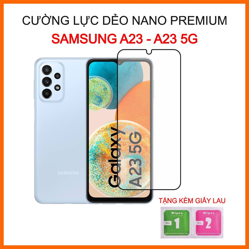 Cường lực Samsung A23, A23 5G, cường lực dẻo 9H+