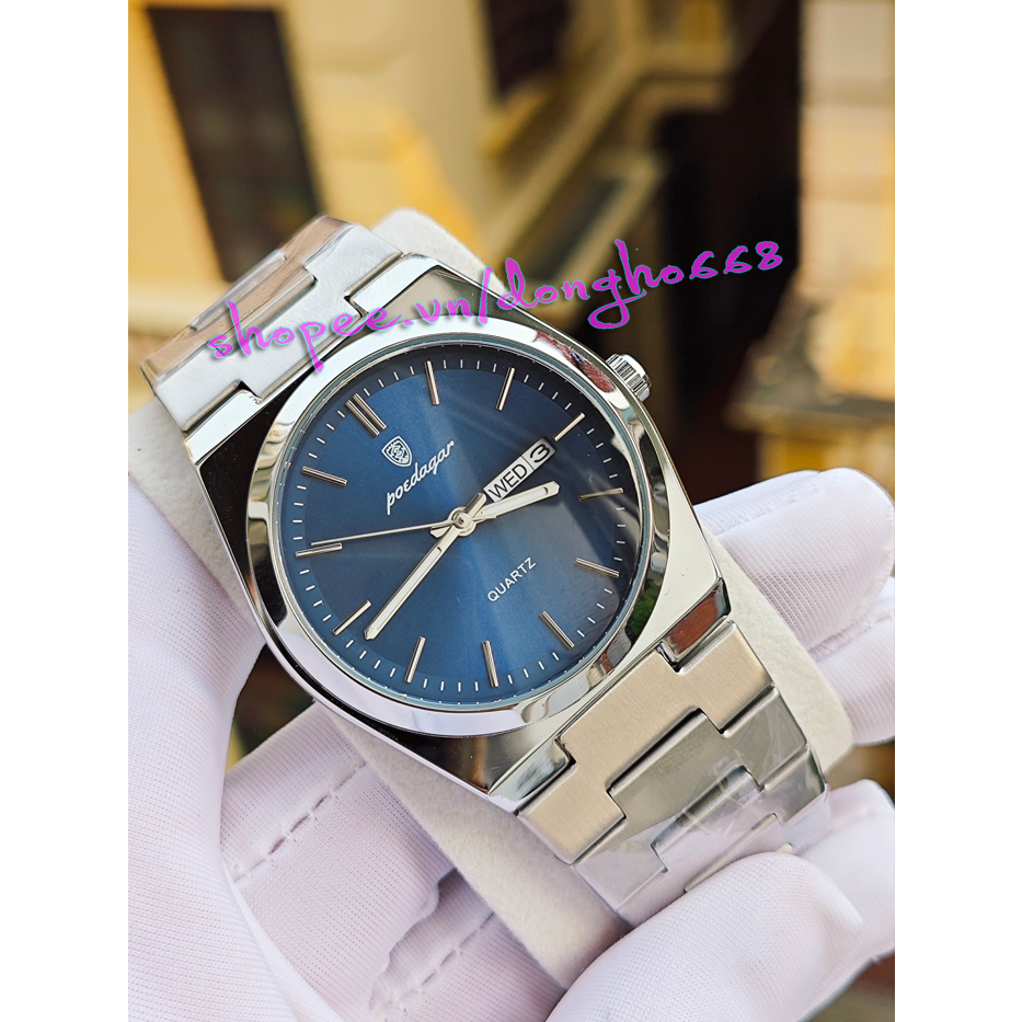 Đồng hồ nam Poedagar 930 PRX chính hãng có lịch thứ, dây thép không gỉ, chống nước, tặng kèm cắt mắt | BigBuy360 - bigbuy360.vn