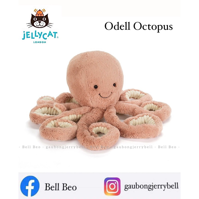 (Jellycat chính hãng) Gấu bông bạch tuộc Odell Octopus chính hãng Jellycat