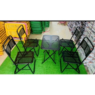 [Hoả tốc] combo 4ghế 1 bàn Ghế CNC ko tay vịn kết hợp với bàn sắt lá,bàn CNC sắt ,bàn trà chanh tròn chắc chắn xếp gọn.