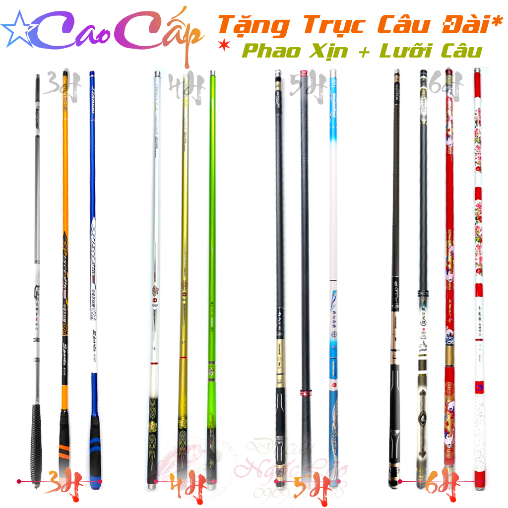 CẦN CÂU ĐÀI ★ Cần Câu Tay Câu Đơn -  Hàng Tuyển - Cần Carbon Chính Hãng ☆ 3m6 4m5 5m4 6m3 7m2