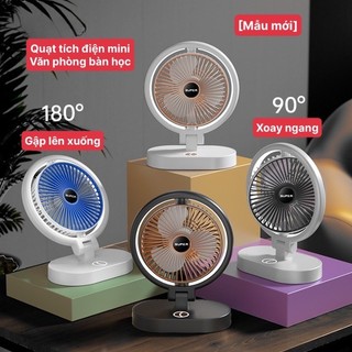 Quạt tích điện mini 4 cấp độ gió mát decor đẹp cho văn phòng bàn học phòng ngủ