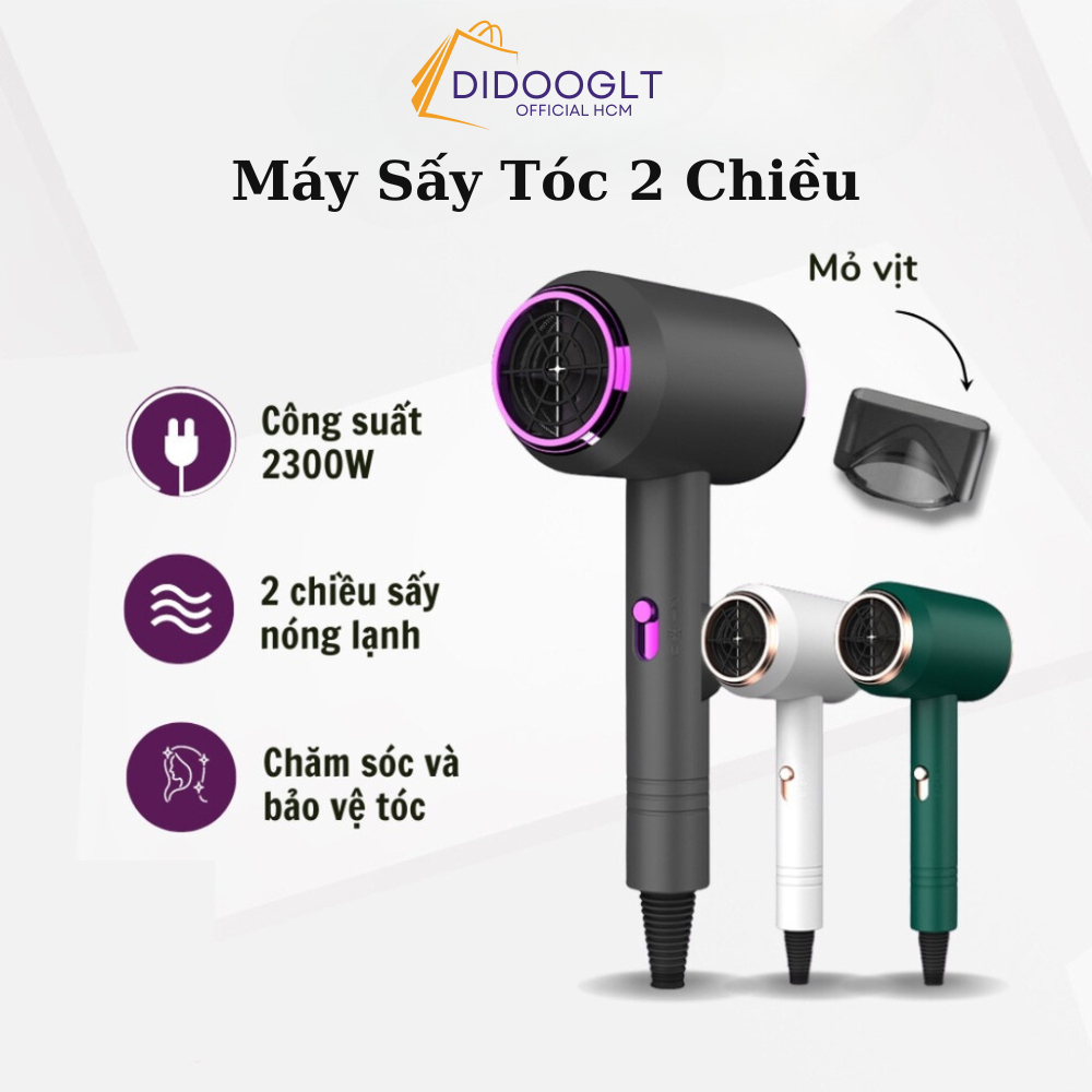 Máy sấy tóc 2 chiều nóng lạnh công suất lớn 2300W, có 3 chế độ sấy, tạo kiểu tặng kèm đầu sấy ( didooglt ) | BigBuy360 - bigbuy360.vn