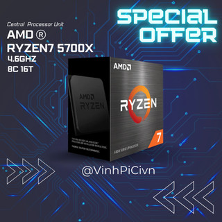 Cpu amd ryzen 7 5700x ( 3.4ghz boost 4.6ghz / 8 nhân 16 luồng / 32mb / am4) [new]