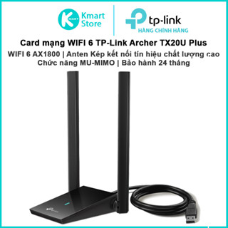 USB WIFI 6 AX1800 TP-Link Archer TX20U Plus | Kết nối USB 3.0 | Anten Kép thu tín hiệu tốt hơn | Bảo hành 2 năm