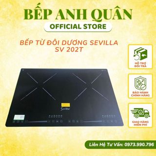 Bếp từ đôi dương Sevilla SV 202T, Bếp điện từ Inverter tiết kiệm điện năng, Bảo hành chính hãng 2 năm