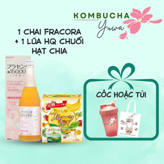 Bột hoa quả yuwa nhật bản giảm cân bổ sung chất xơ & fracora collagen drink 480ml