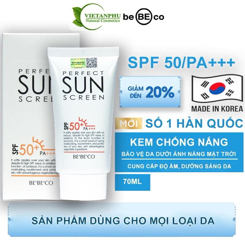 Kem chống nắng hoàn hảo BEBECO Perfect Sun Screen SPF 50+/PA+++