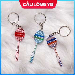 Móc khóa vợt cầu lông Lining - Yonex - Victor, Móc khóa lông thủ treo cặp, mắt khóa vợt cầu lông thương hiệu