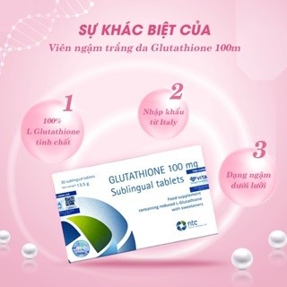 Viên Ngậm Trắng Da Glutathione 100mg Nhập Nhẩu Italy ngậm trắng da toàn thân, thanh lọc gan. tặng 1 miếng nạ