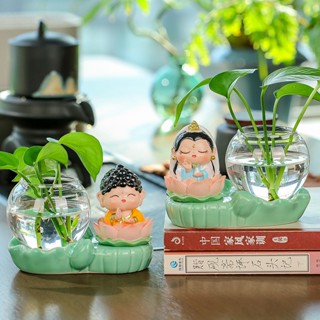 Bình thủy sinh trồng cây kèm tượng Phật tổ, Quan âm chibi Tiệm An Yên, để bàn học, bàn làm việc, trang trí nhà cửa
